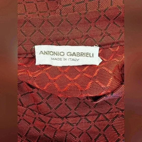Antonio Gabrieli Men's Shirt Rich Red Maroon Made in Italy Y2k - Picture 5 of 7